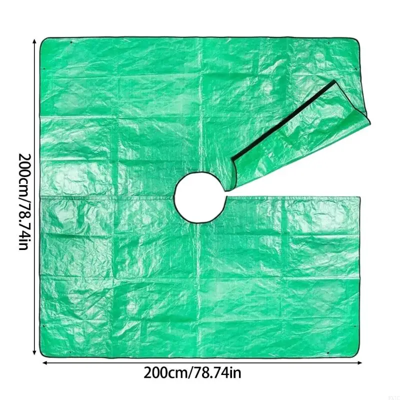 WXTC Garden Shrub Trimming Catcher 78.7"x78.7" Easy Fastening Landscape Tarp with 4 Corner Buckles for Leaf Collection
