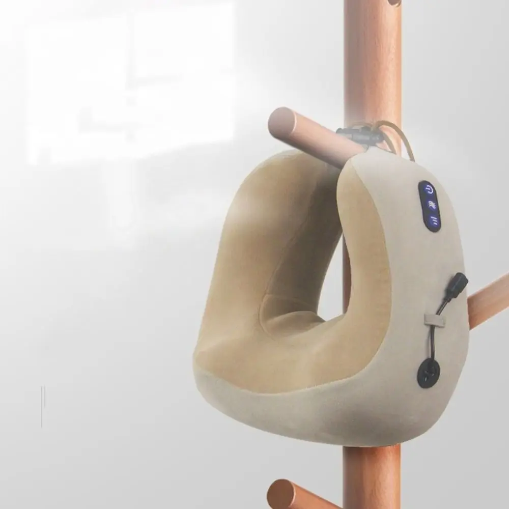 

Интеллектуальная U-образная массажная подушка для шеи, функция нагрева, теплый электрический массажер для шеи, мягкий вибрационный массаж