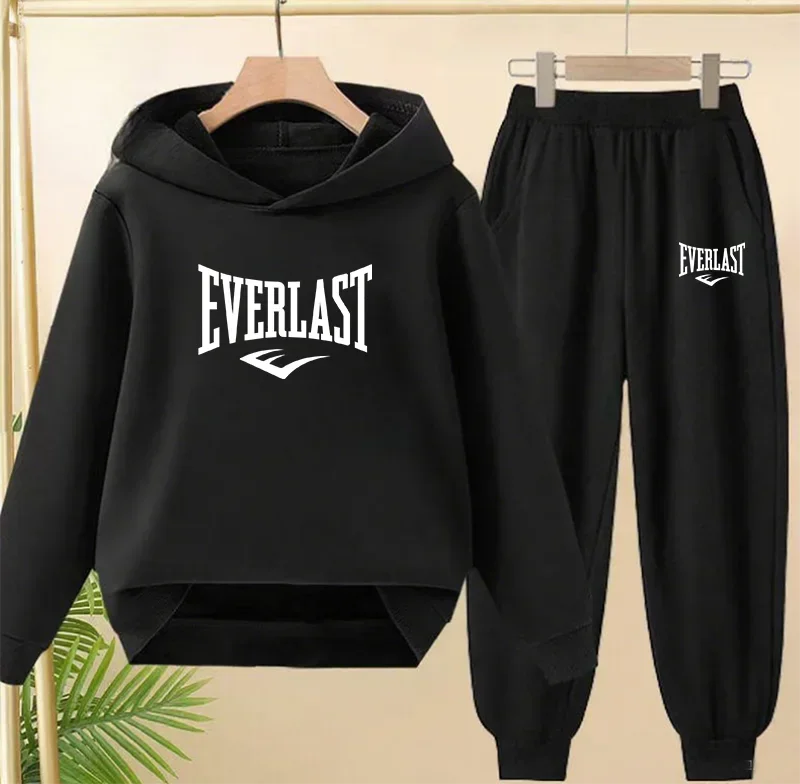 Frühling Herbst Neue Mode Kinder Trainingsanzüge 3-12 Jahre Jungen und Mädchen Lässige Sport-Hoodie Tops+Hosen 2-teilige Sets Kinderkleidung – Detail 3