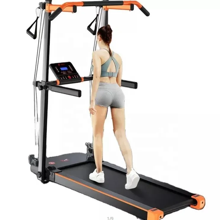 Home Use Multi functional silent Pull up running machine folding Electric Treadmill