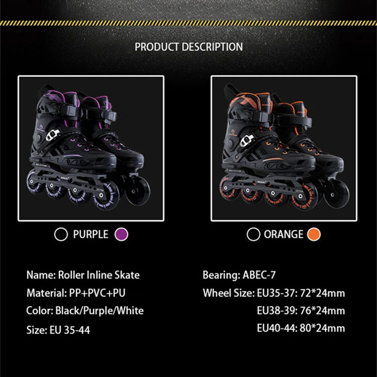 2024 Roller Skating Shoes Portable Exercise Roller Skates 4 Wheels Purple Roller Inline Skate Outdoor Reaction Equipment