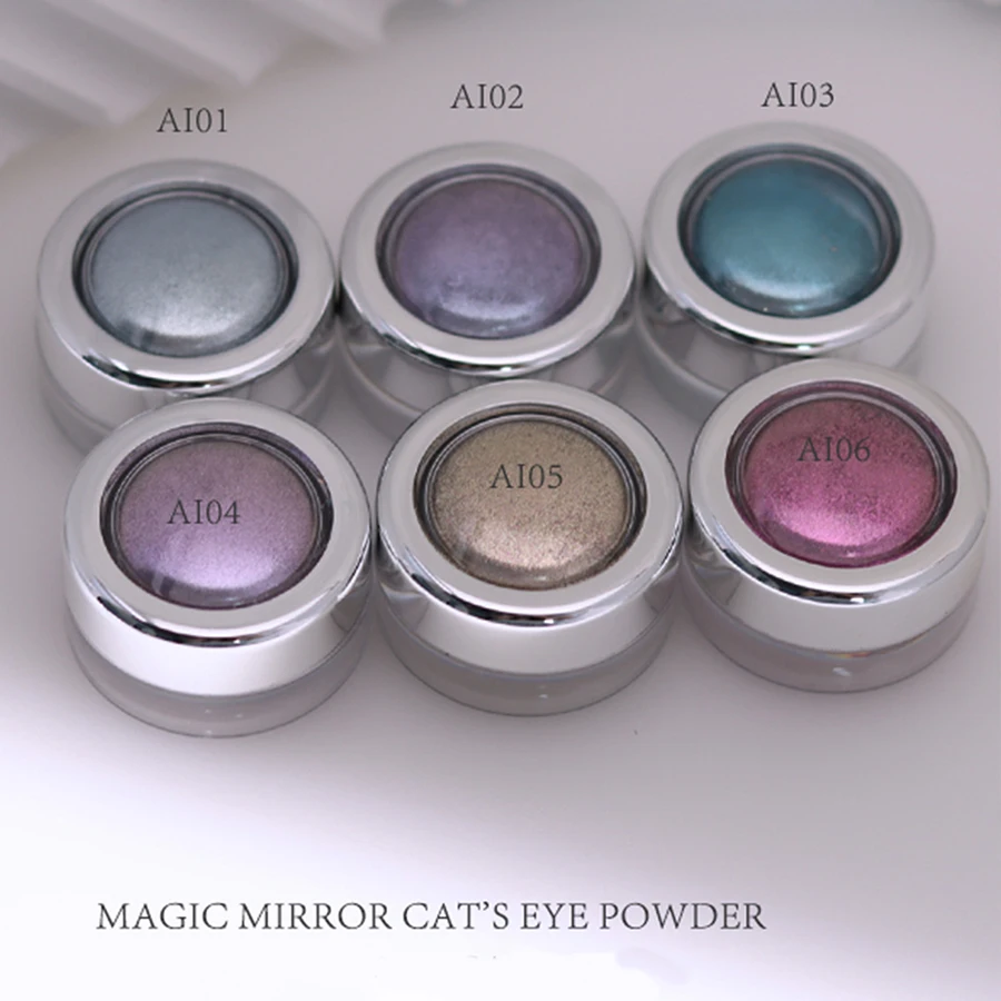 1pc ai aurora olho de gato espelho mágico em pó multi-cor gradiente combinado com criação magnética da arte do prego para festas diárias