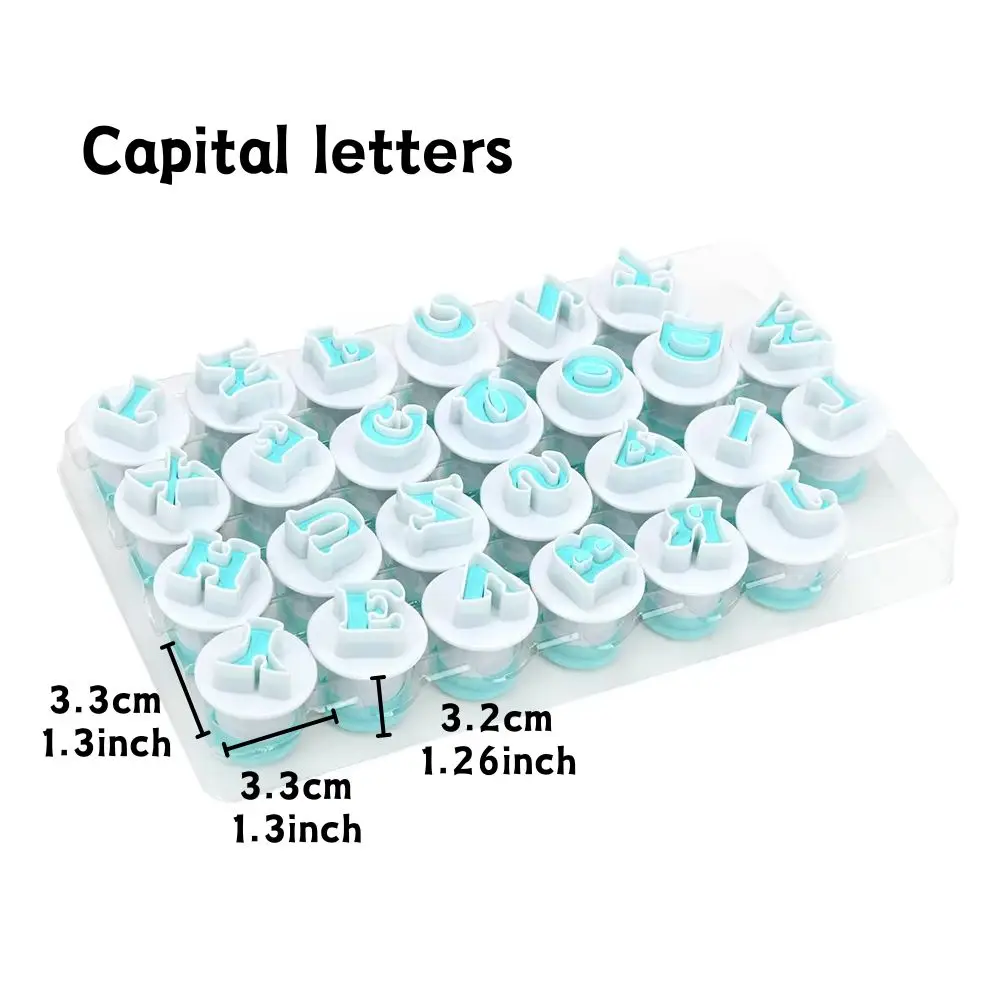 26pcs/set Capital & Lowercase Letters Cookie Cutters for Baking, Cake Decorating, DIY Biscuit, Fondant, Sugarcraft YMY