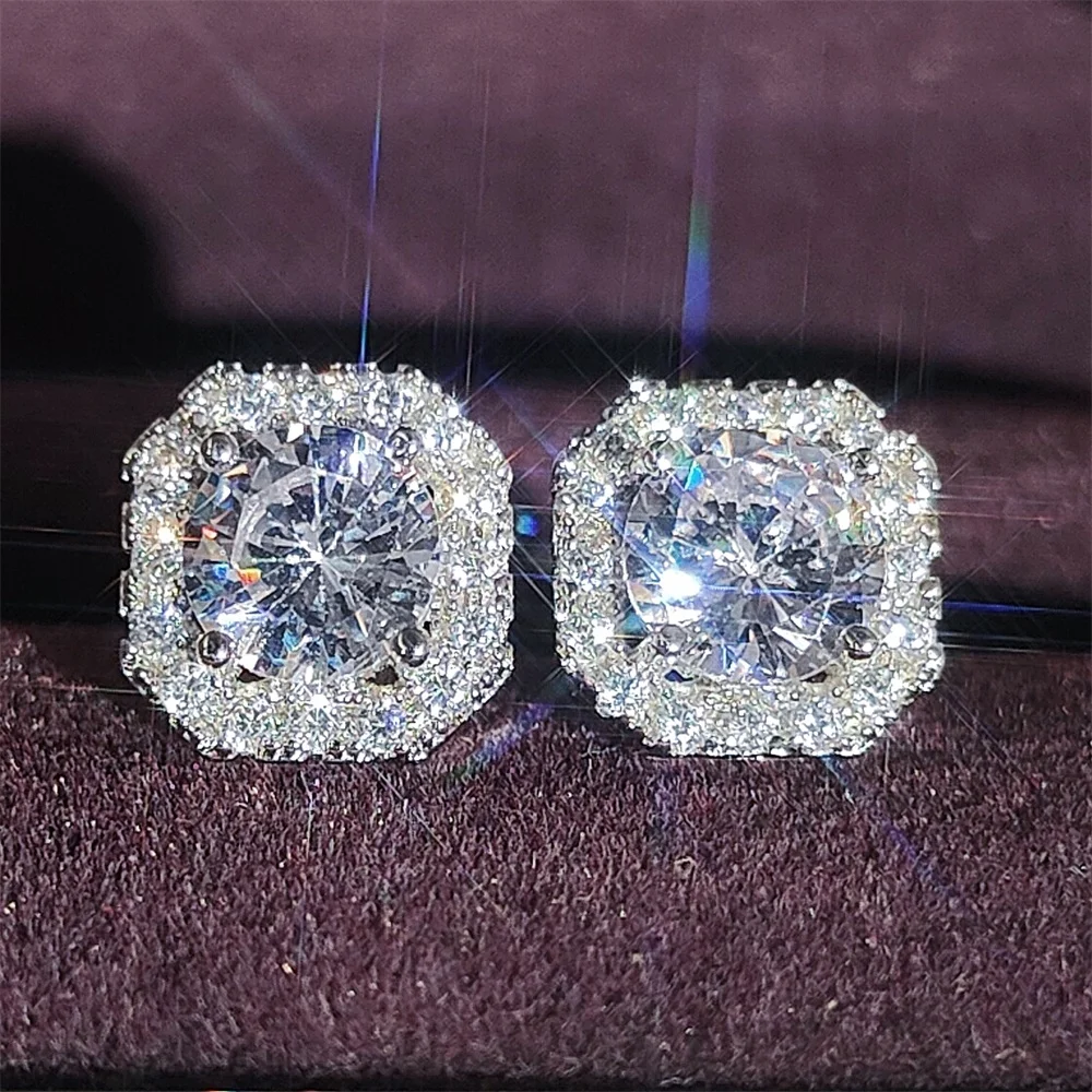 Silver Color Korean Zircon Stud Earrings Brincos for Women Wedding  Boucle D'oreille Femme Bijoux Christmas Gift Bijoux E1104