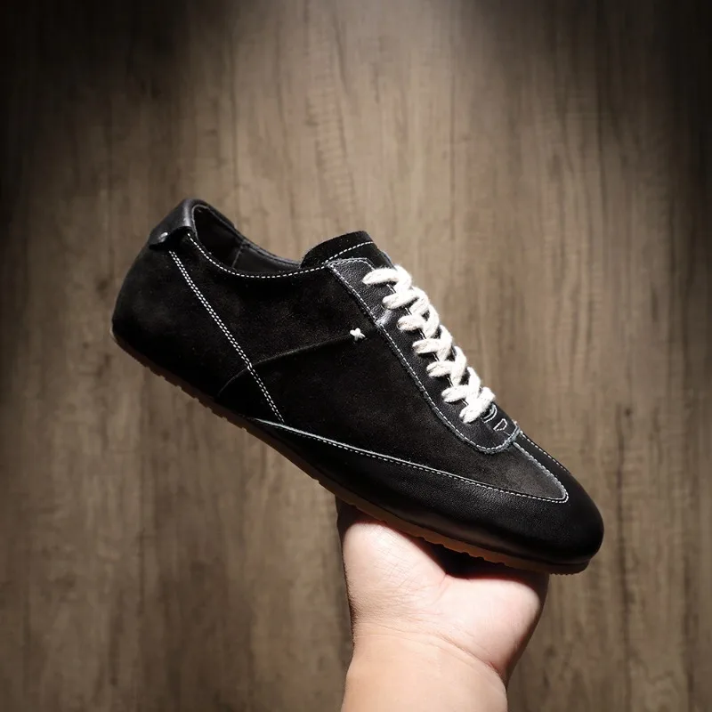 British Style Comfortable Casual Shoes Men's Genuine Leather Sport Hiking Training Shoes Male Low Top Oxford Sneakers Loafers