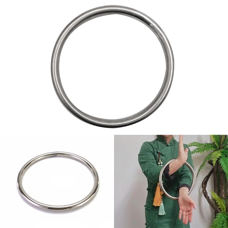 Anel de Aço Inoxidável Wing Chun Yewen para Treinamento de Força das Mãos, Anel de Exercício de Kung Fu, Diâmetro de 220mm