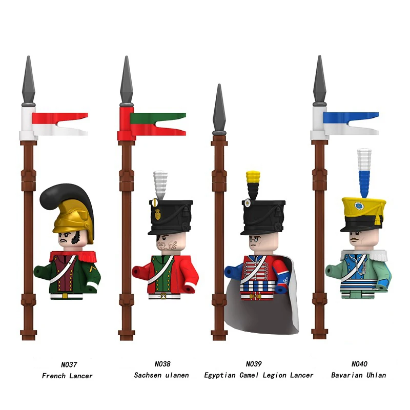 Napoleonic Wars Soldier Figure Infantry Cavalry Artillery Moc Guns Bayonet Flag Military Army Blocks Toys Kids Gifts Boys Girls