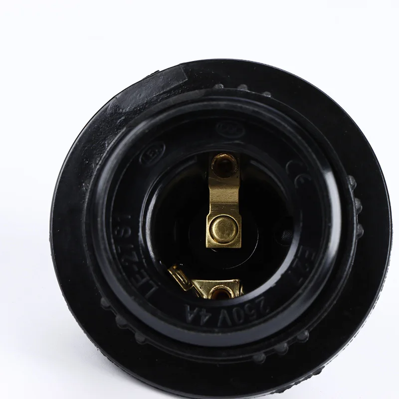 Black E27 Self-locking Bakelite Lamp Holder E14 Aluminum Cap Screw LED Light Head Socket Floor Desktop Light Bulb Base 4A 250V