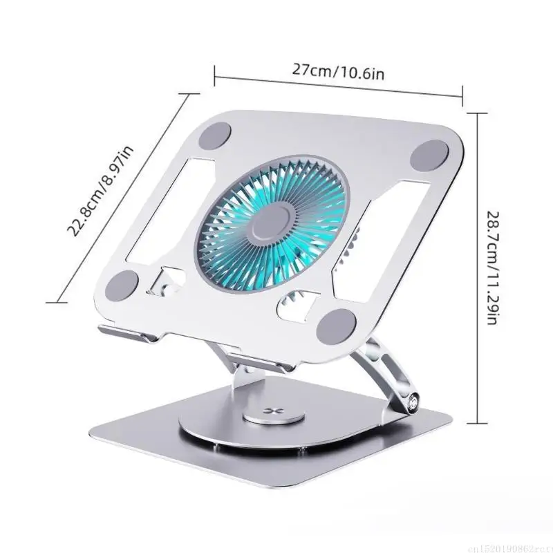 D5BB Laptop Stand with Three Speed Cooling Fan and Blue Light for Laptops and Tablets Up to 15.9 Inches