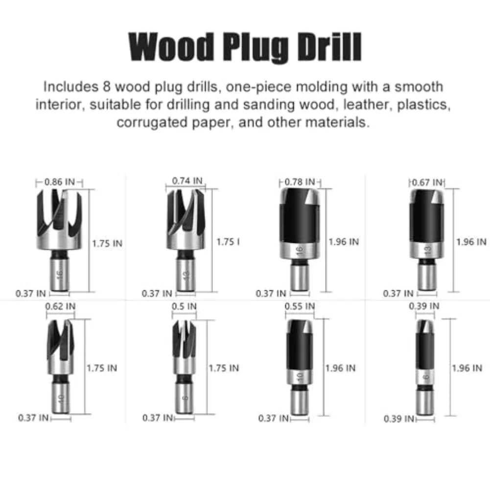 26Pcs HSS Drill Bit Set With Center Punch Step Countersink Chamfering Bits For Wood Metal Leather Working Multi-Purpose Tool Kit
