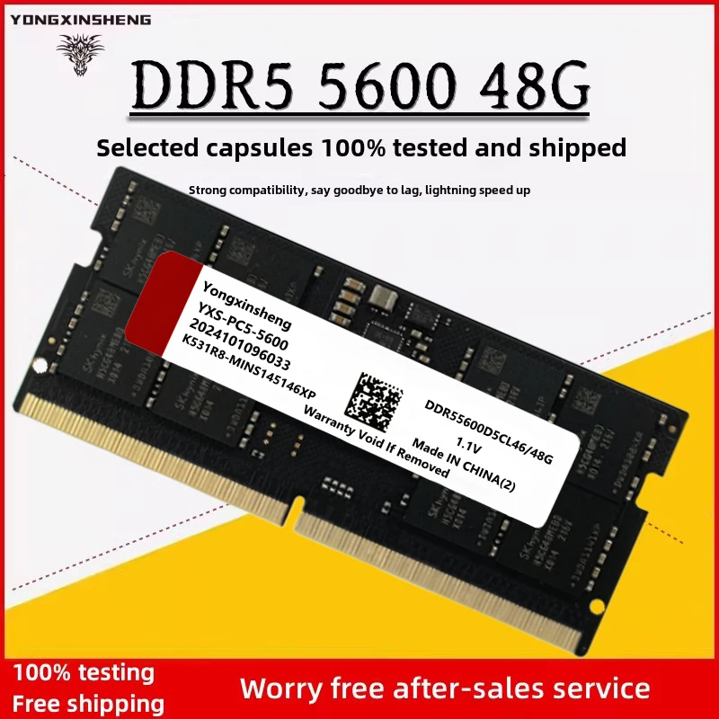 DDR5 RAM 48GB 4800Mhz 5200Mhz 5600Mhz PC5 1.1V SODIMM 262PIN NON