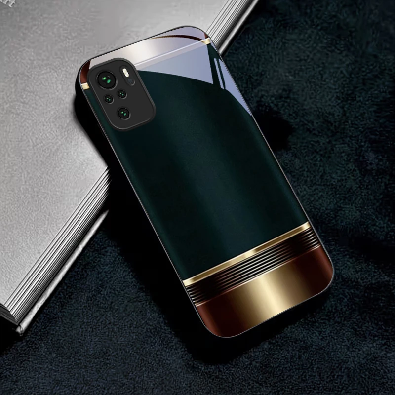 Metal trim border Black Glass Phone Case For Redmi Note 10 11 Pro+ 12 13 14 4G (Global) 14 Pro 5G India K60Ultra 13C 14C Cover