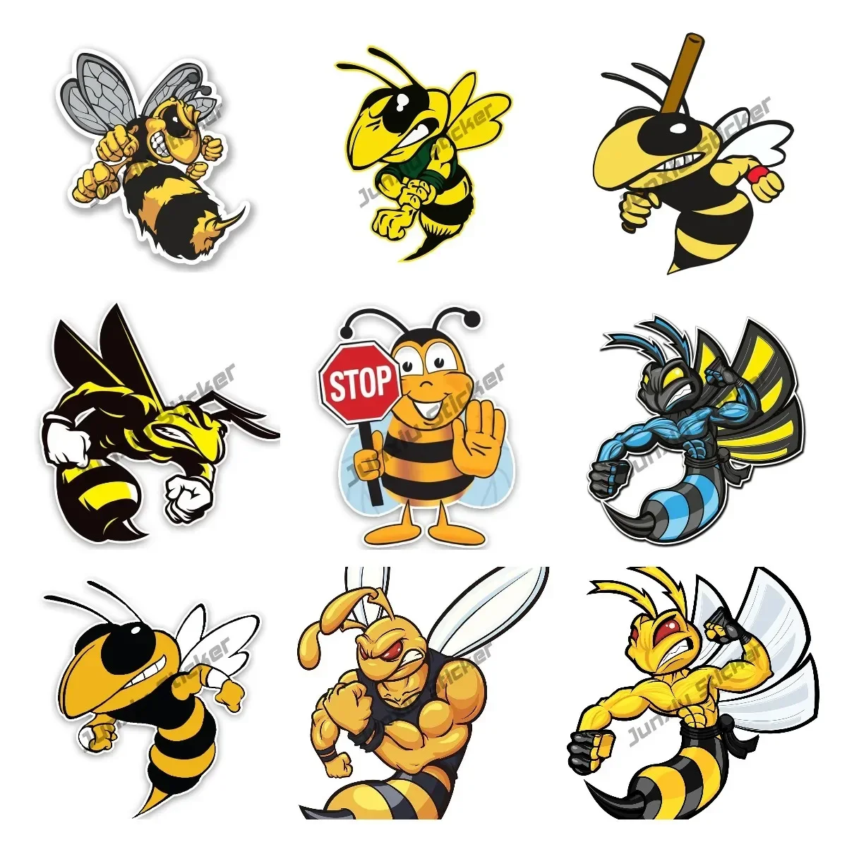 Lovely Angry Hornets Horrible Bee Car Sticker and Decals Cover Scratches for Bumper Window Laptop Waterproof Car Decals KK13cm