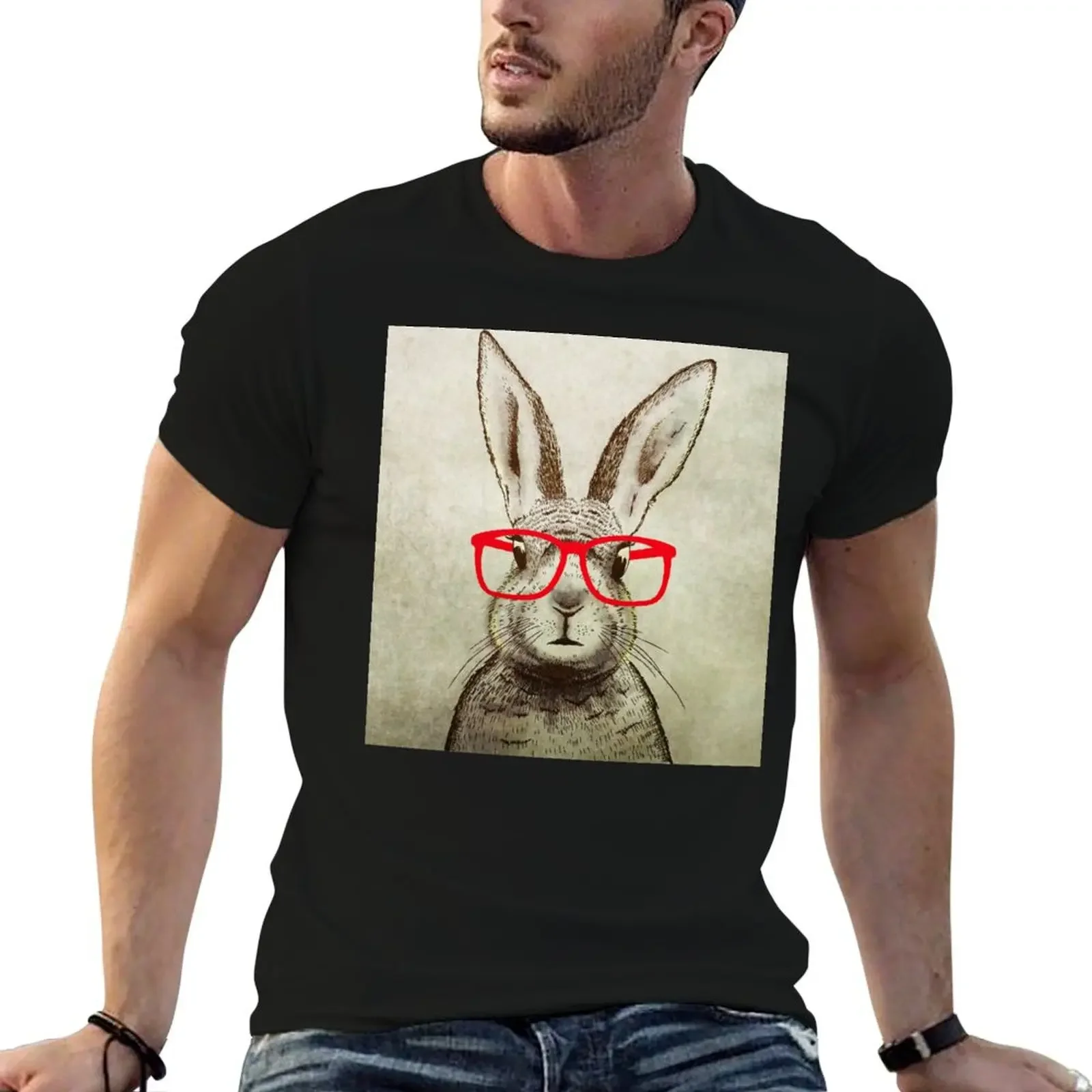 quirky bunny T-Shirt sweat anime clothes customs for a boy men tshirt