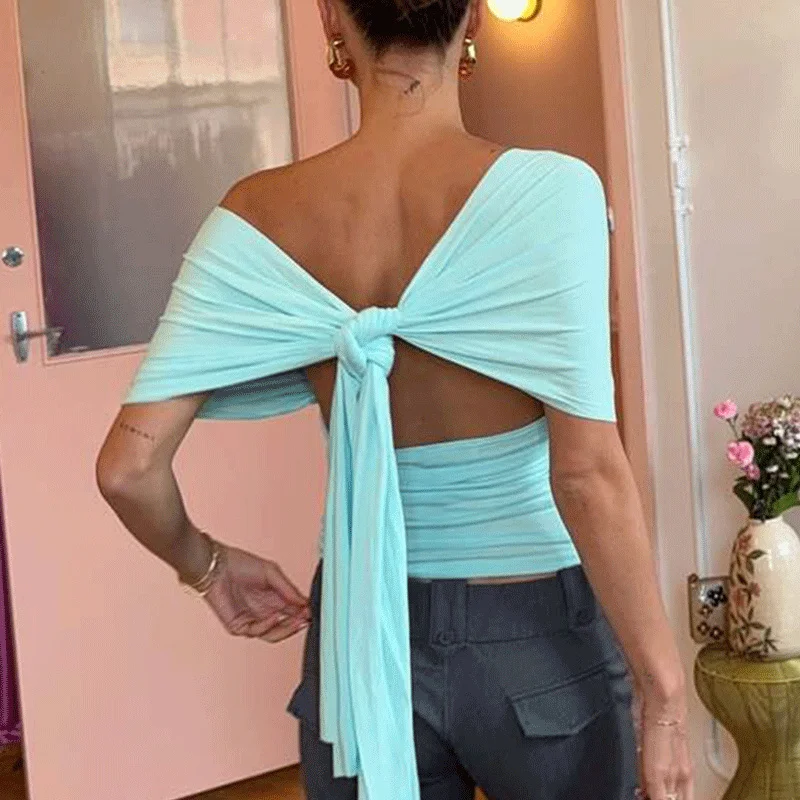 

Tsiisd Sexy Backless Women's Tank Top V Neck Lace-Up Streetwear Patchwork Slim Y2k Clubwear Crop Top Women Vest Tank New 2026