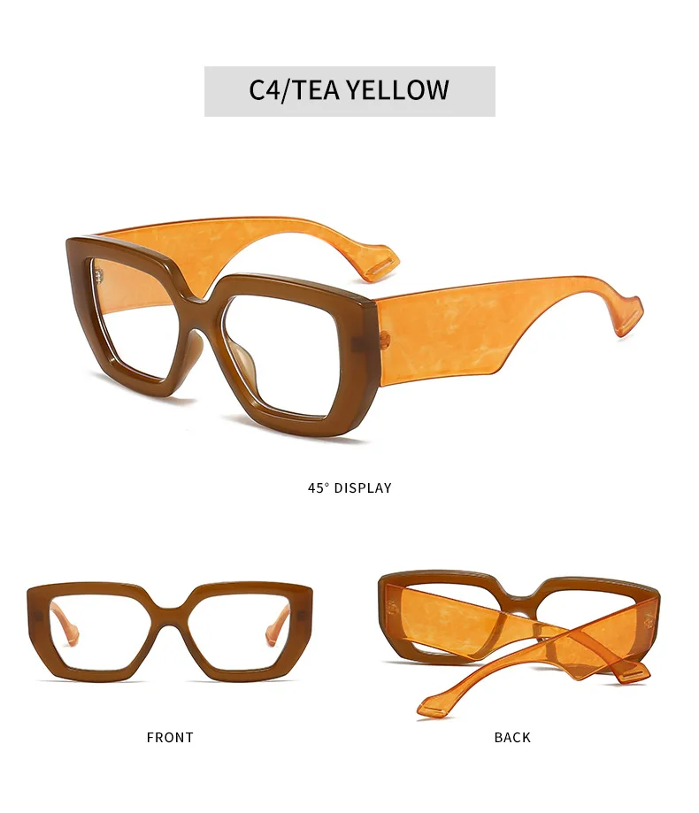 Dicken Rahmen übergroße quadratische Brille für Frauen Mode optische klare transparente Linse Brillen Computer schwarze Brille Retro – Detail 9