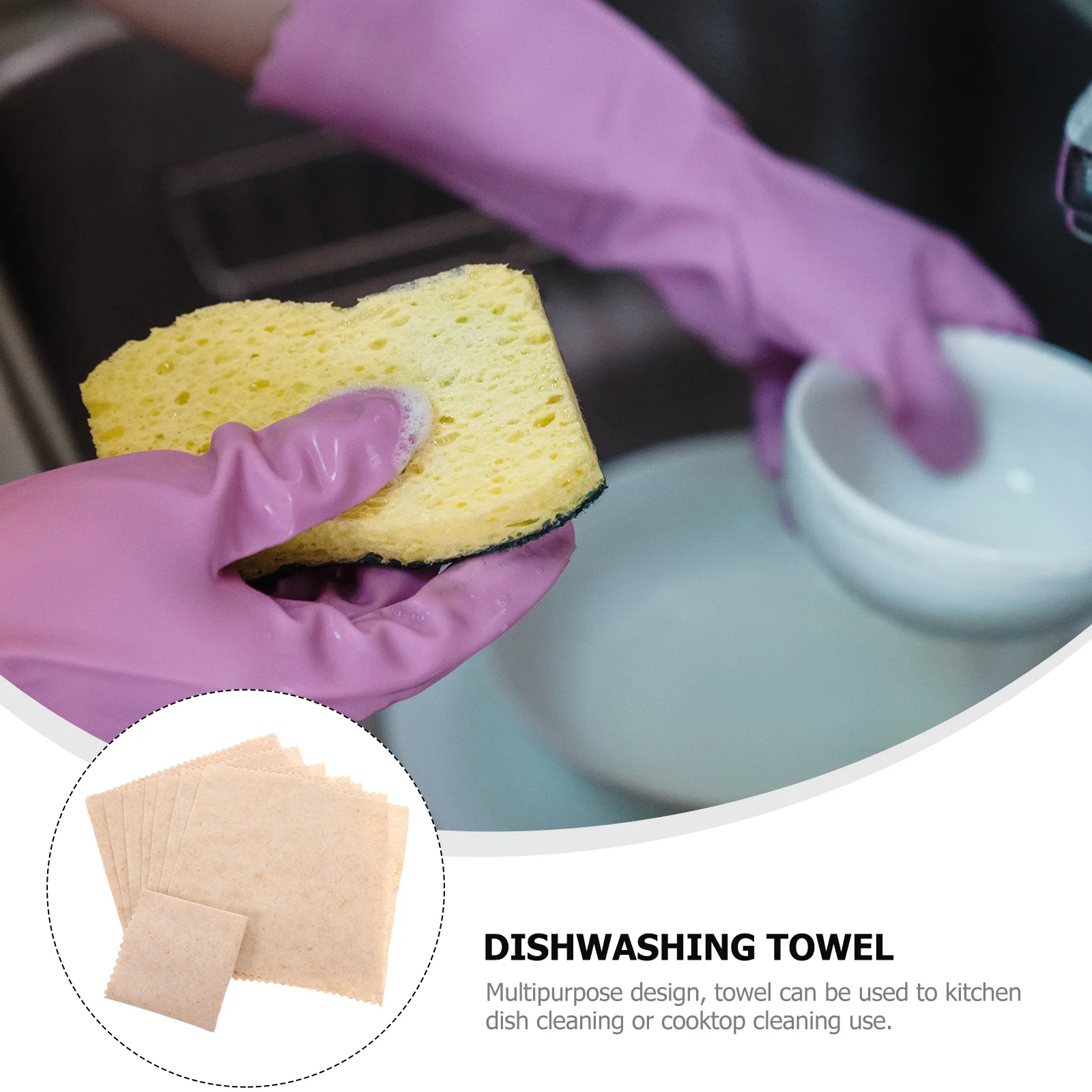 

10pcs Loofah Dishcloths Thickened Nonstick Oil Kitchen Towels Washcloth Utensil Cleaning Rag Reusable Scrubber Dry Home Cleaner