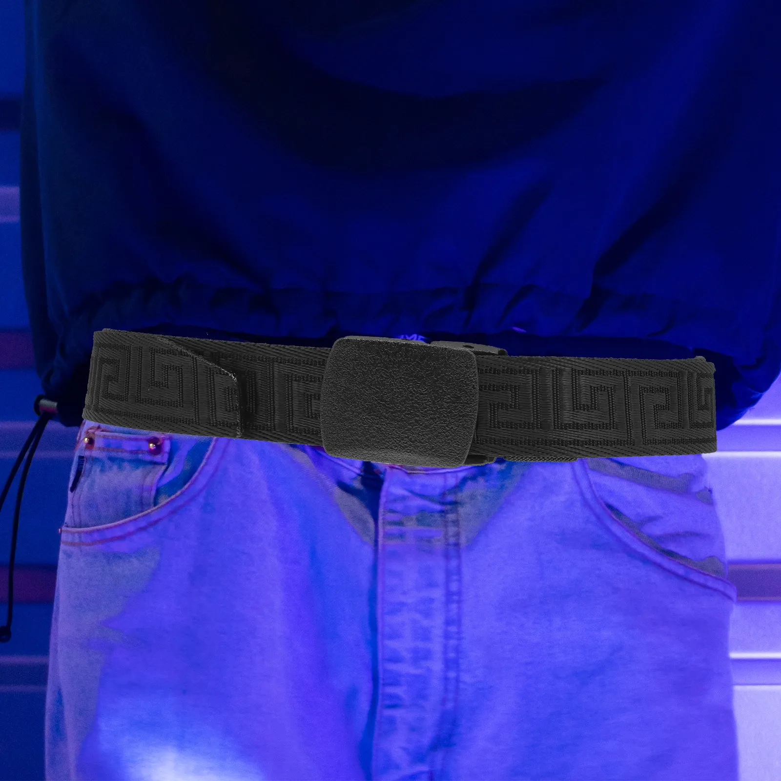 

Outdoor Men Belt Polyester Wear Resistant Adjustable Waistband Plastic Buckle Reusable Travel Camping Belt Men