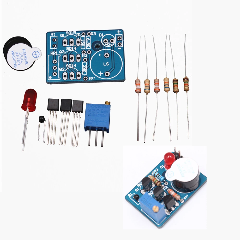 DC3-5V Digital Temperature Control DIY Kit Electronic Temperature sensor Sound and Light Alarm