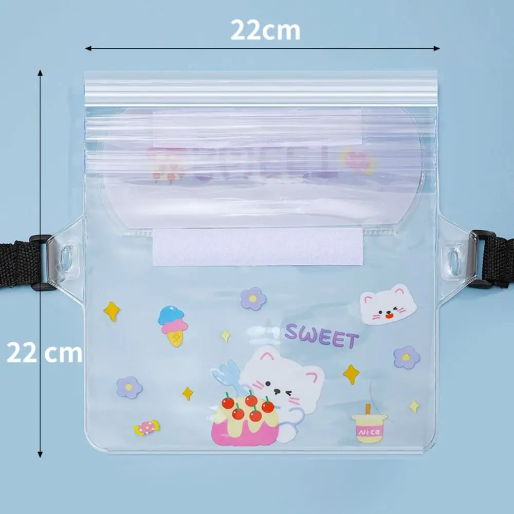 Bolsa de cintura para festival de estampagem de água, bolsa de cintura portátil para telefone à prova d'água, capa de telefone transparente fofa, festival de respingos