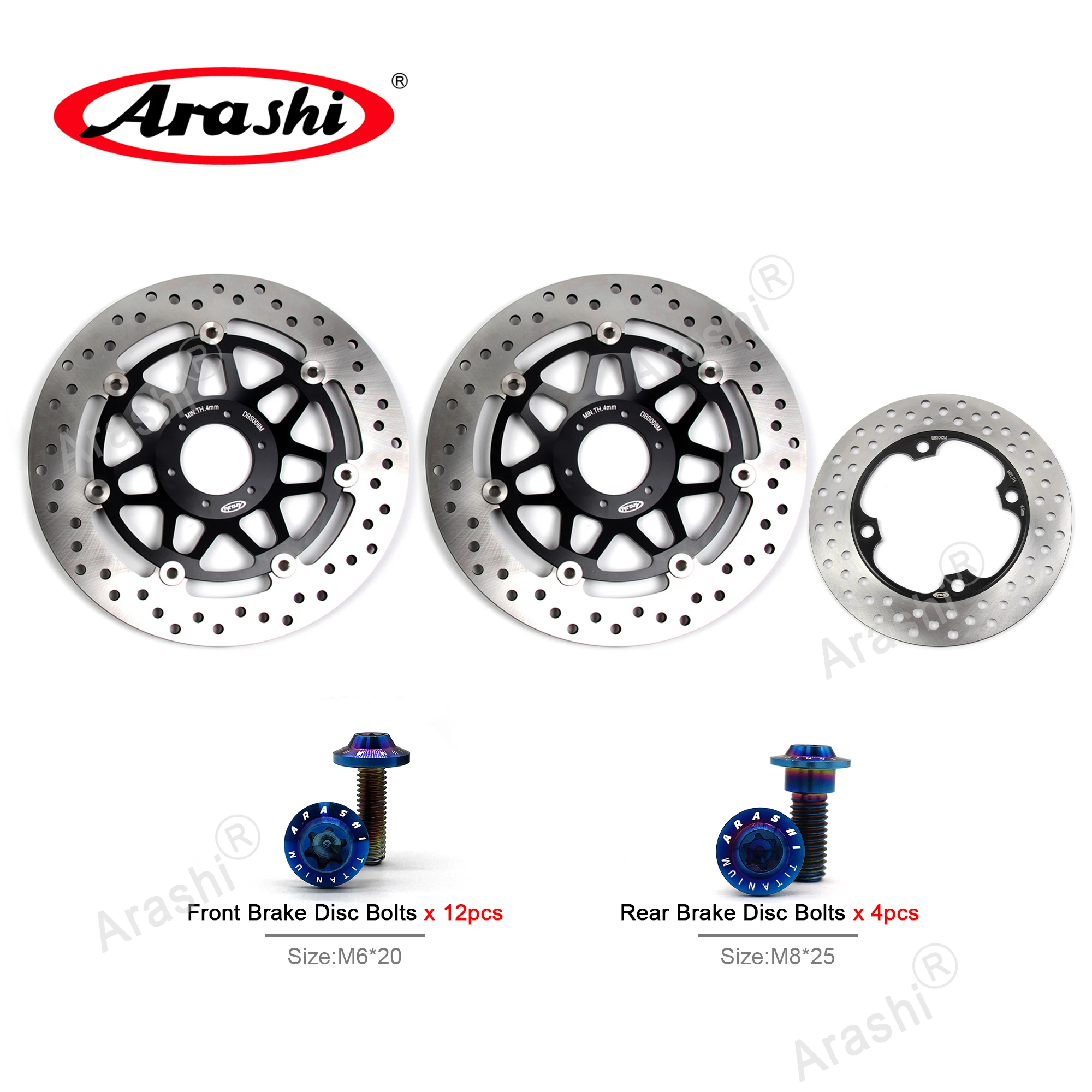 Arashi 1 Set For HONDA VTR F FIRESTORM 1000 1997 - 2007 CNC Floating Front Brake Disks Rear Brake Disc Rotor 1998 1999 2000 2001