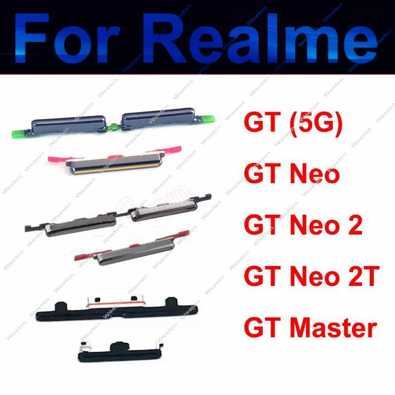 Power Volume Button For Realme GT 5G Neo 2 2T GT-Master ON OFF Power Volume Side Switch Keys Small UP Down Buttons Repair Parts