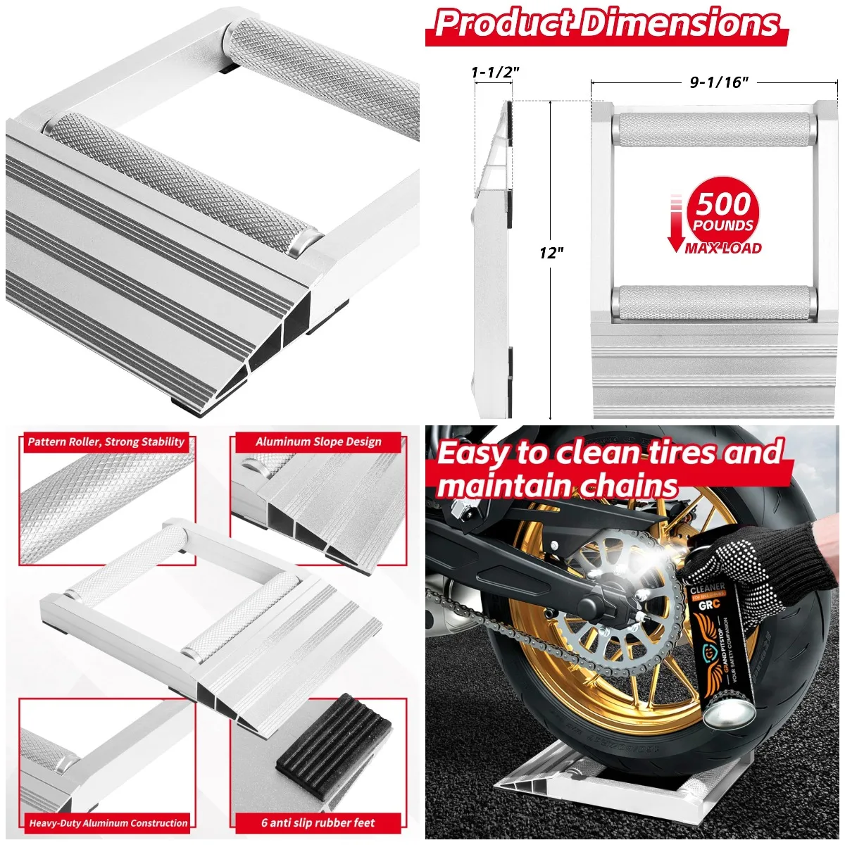 

80401 Motorcycle Wheel Cleaning Stand - 500 lb. Capacity