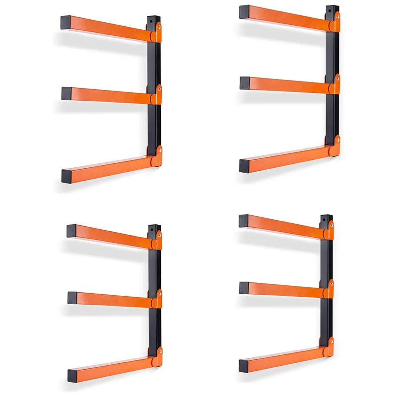 Qwinn 2026-4 Pack Lumber Rack, Wood Organizer and Lumber Storage Rack with 3-Level, Heavy Wood Storage Racks for Indoor