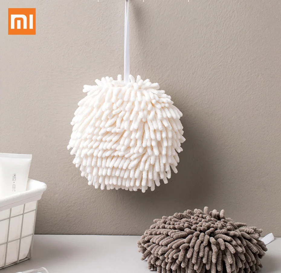 Chenille Hand Towels Ball,Soft Absorbent,Quick Dry Hand Bath Towel,Bathroom Hand Towels w Loop,Hanging Kitchen Hand Towel