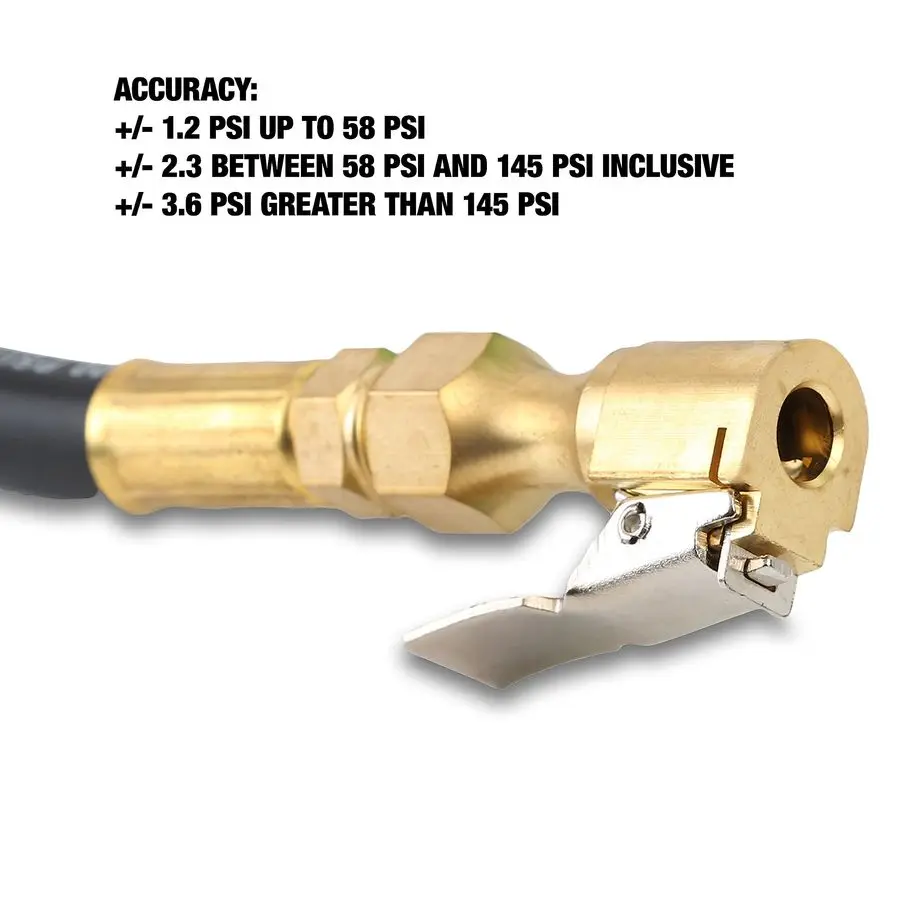 24412 Digitale bandenpomp met bandenspanningsmeter, digitaal LCD-scherm, 0 tot 175 PSI luchtdrukmeter voor banden met 21 Hos