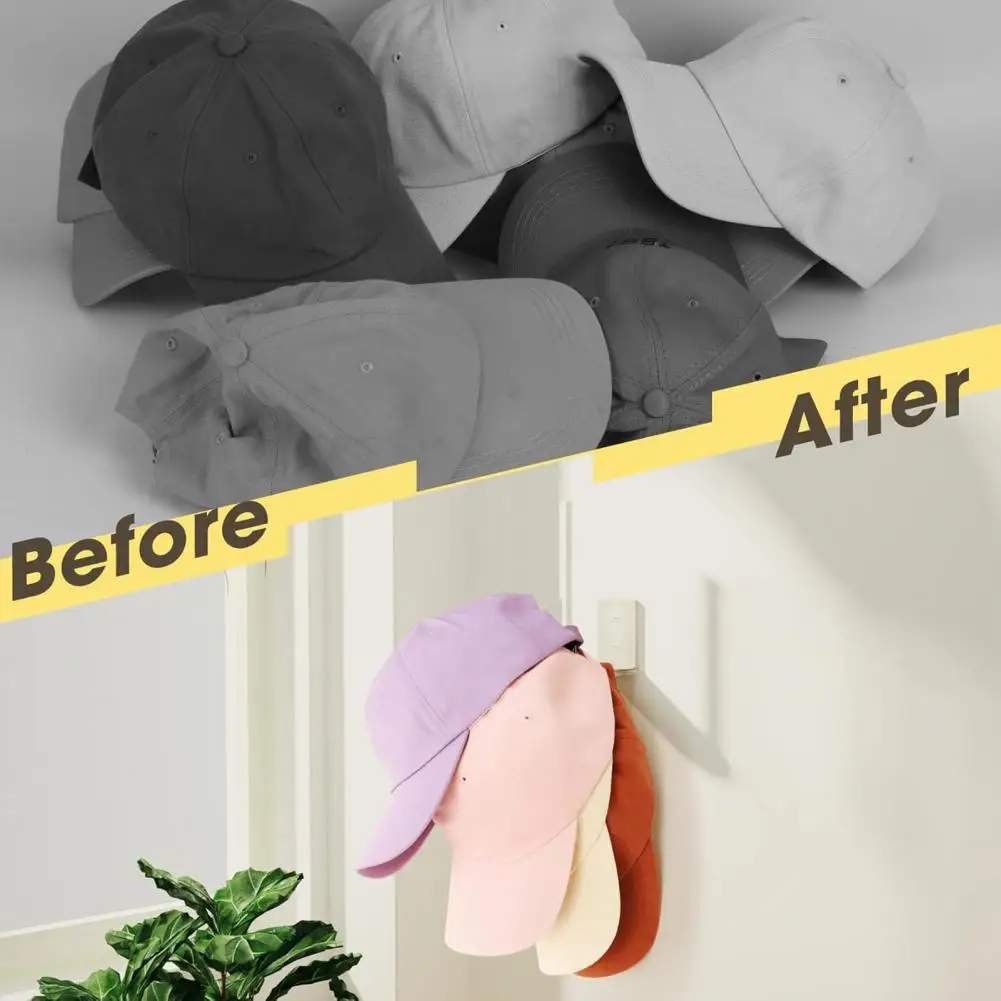 Wall-mounted Hat Rack Acrylic Wall Mounted Hat Organizer with Adhesive Installation Kit for Bedroom Closet for Door for Wall