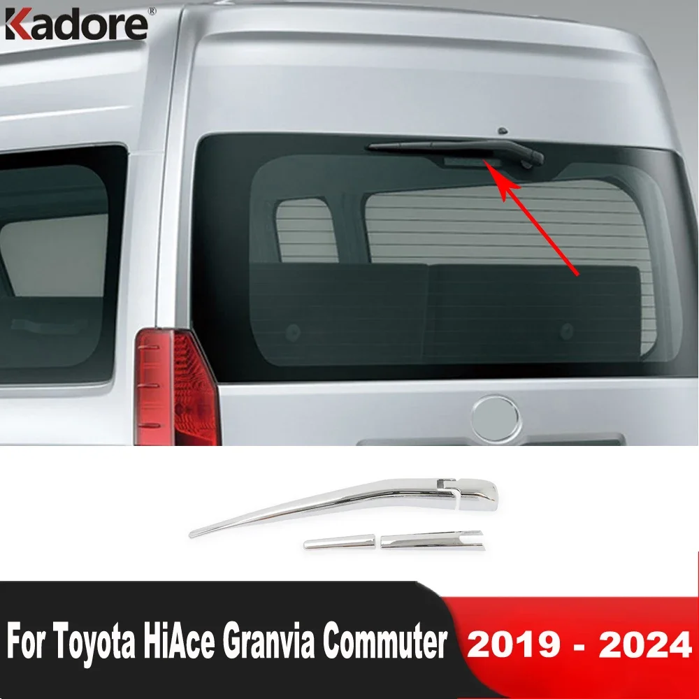 For Toyota HiAce Granvia Commuter 2019-2021 2022 2023 2024 Chrome Car Rear Window Wiper Cover Trim Windscreen Wipers Accessories