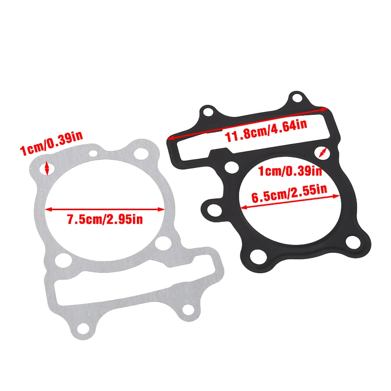 GY6 230cc Head and Base Cylinder Gasket Set for 139QMB 139QMA 4-Stroke Gas Scooter Moped ATV Engine
