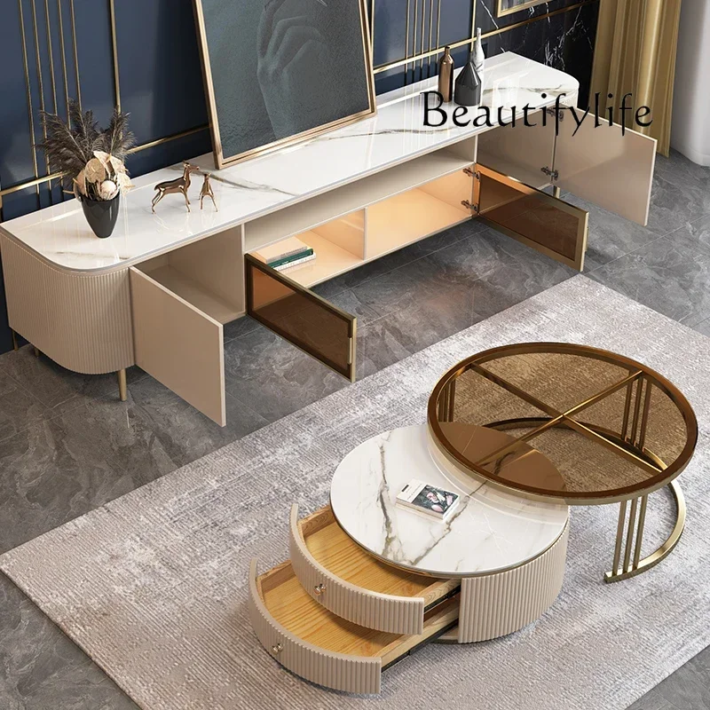 

1Ftavolino semplice combinazione mobile TV piccolo appartamento soggiorno lastra di roccia mobile da pavimento