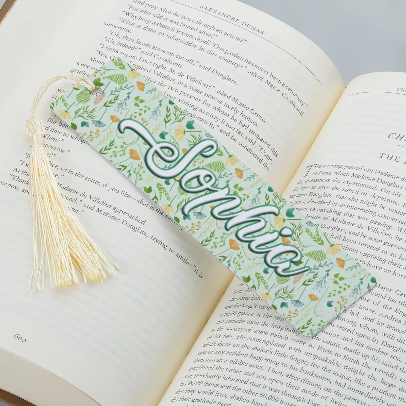 Fundo personalizado Flower Bookmarks, Book Lovers Gift, Bookmark Vintage, Nome personalizado, Leitor lido, Acessórios