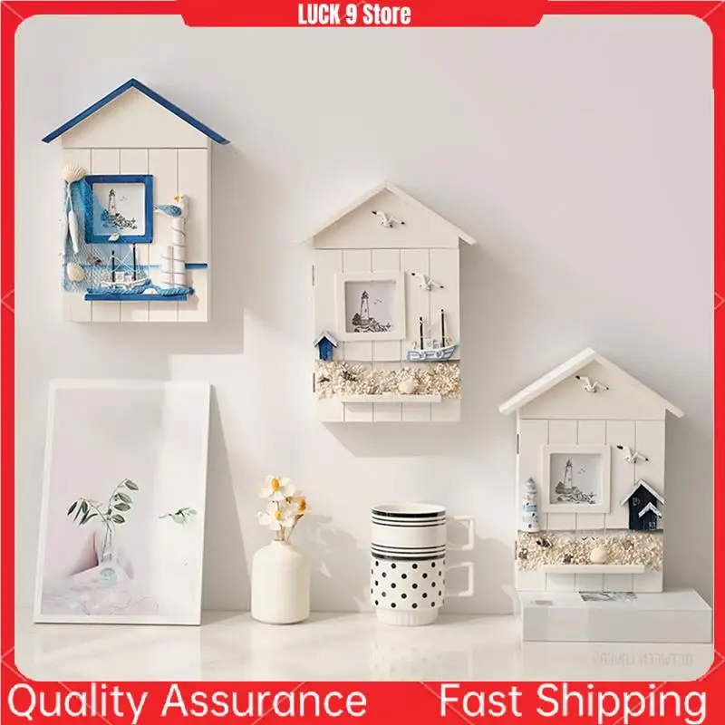 

Wall Mounted Cabinet Key Rack, Wooden House Key Storage Box, Mediterranean Style Model Statue Home Wall Decor-AB52
