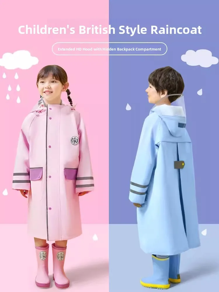 

Детский плащ Thiened, чистый цвет с добавленным положением, плащ для мальчиков и девочек, лимонный детский водонепроницаемый верхний плащ...