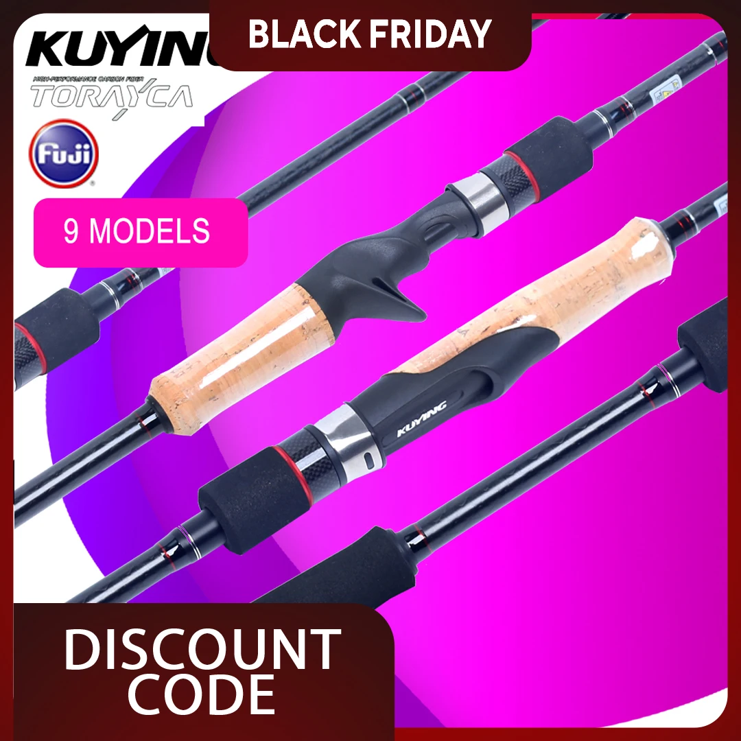 

KUYING RAINFOREST 1.9m 1.98m 2.04m 2.08m 2.1m 2.28m Fishing Lure Rod Spinning Baitcasting Carbon Multi Universal Cane Pole