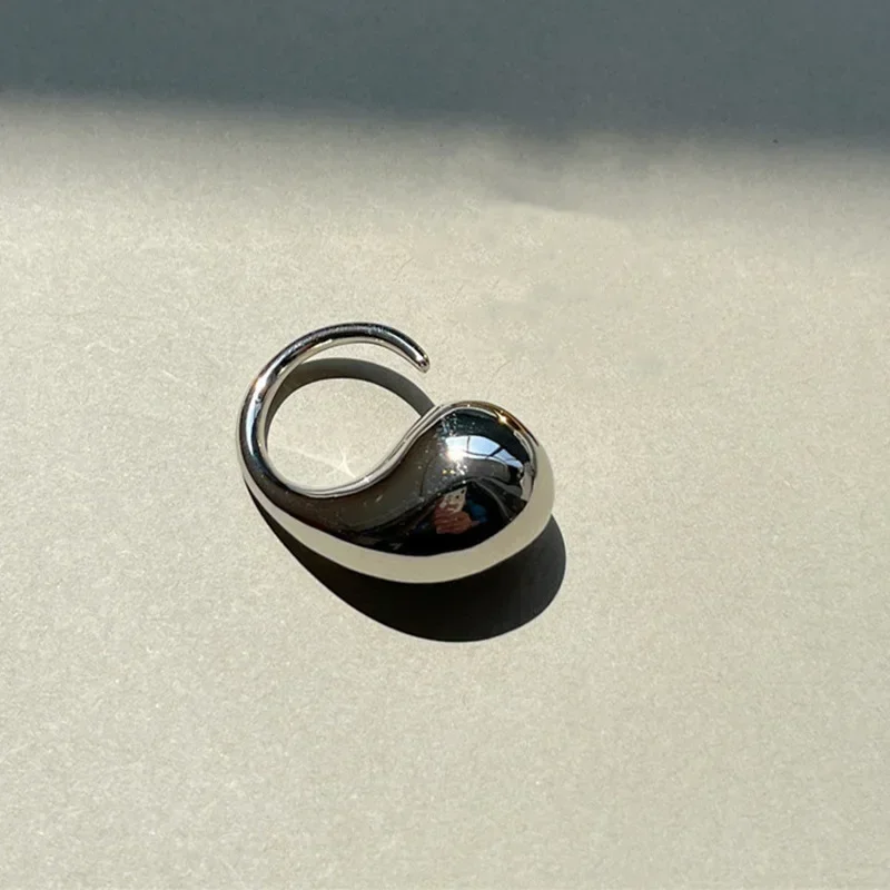New Fashion Designer Gold Silver Colour Water Drop Ring Woman Europe America  Luxury Jewelry Trendy 2024