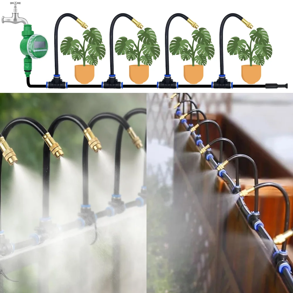 DIY Free Bending Universal Spray Kit für Gewächshaus Garten Blumen Pflanze Bewässerung Bewässerung Terrasse Beschlagen Kühlung