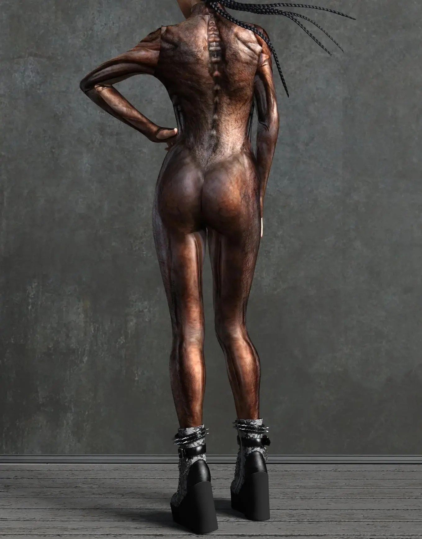 Horror-Monster Damen Cosplay Punk-Rüstungs-Jumpsuit Kostüm Elastischer Festtags-Party-Auftritts-Bodysuit Overall Zentai – Detail 13
