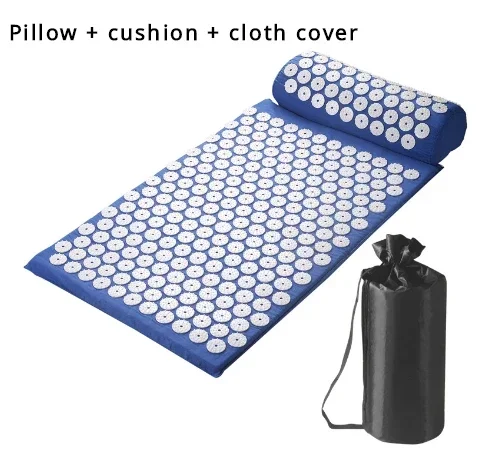 Profession Acupressure Massage Yoga Mat Touchpoints Relieve Back Body Pain Stress Spike Mat Acupuncture Mat with Pillow Cover