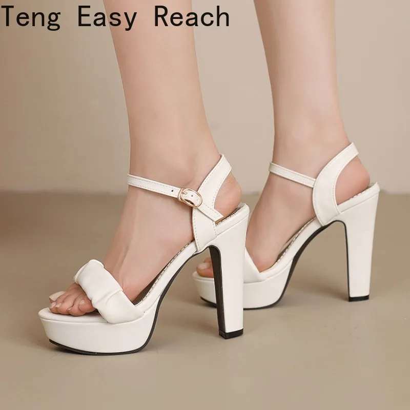2026 Summer New Sandals Fashion Ankle Buckle Strap Decoration Fish Mouth Sandals Size 34-50