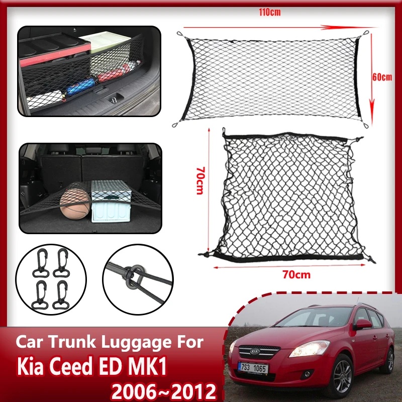 

Car Trunk Storage Bag For Kia Ceed ED MK1 2006 2007-2012 Nylon Layer Mesh Luggage Bag Storage Rear Back Cargo Car Accessories