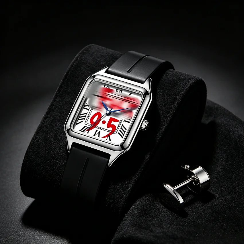 Luxury Watch With Rubber Strap - Orologio al Quarzo Unisex FUCK9.5 Quadrato