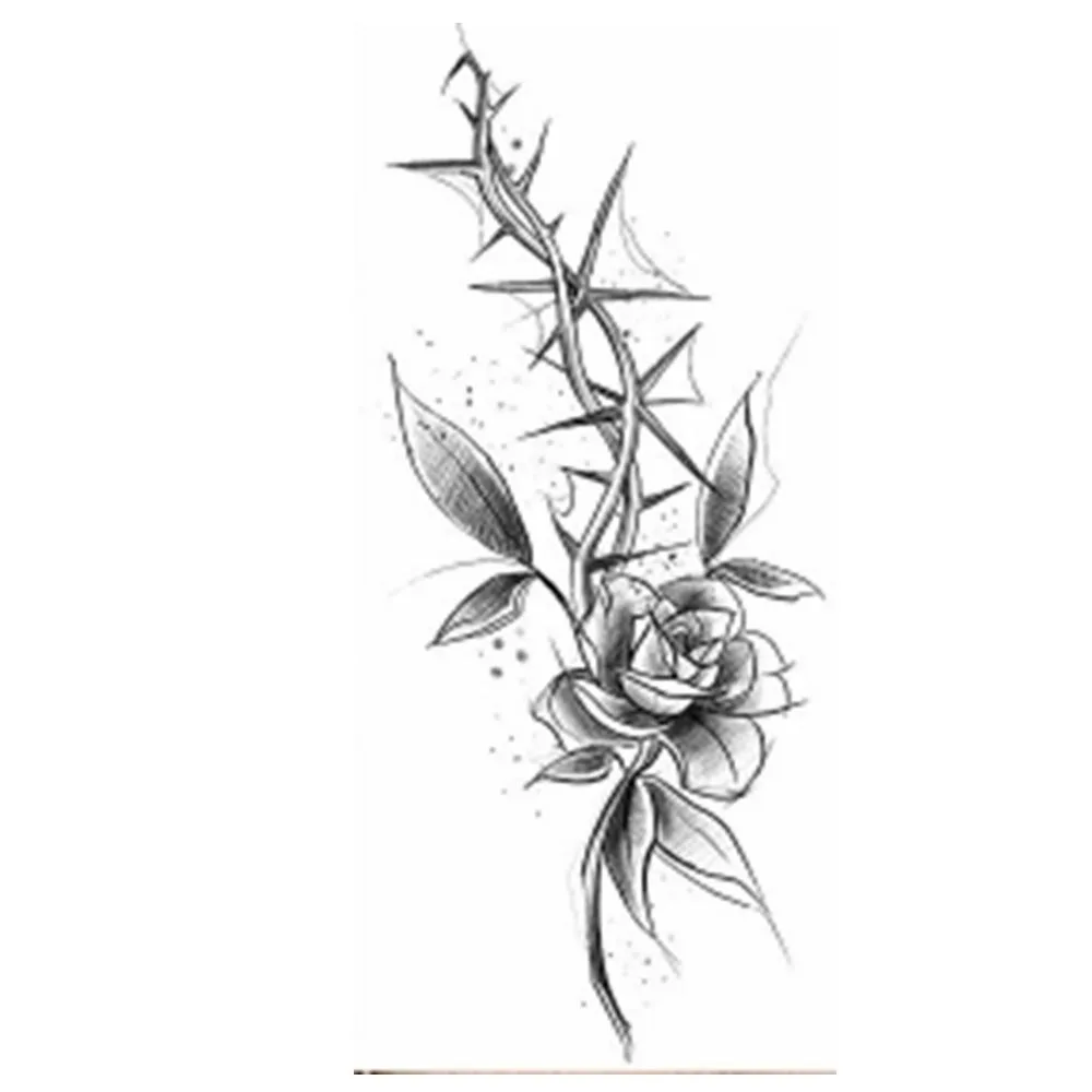Flower Temporary Tattoo Sticker Long Lasting Realistic Design Body Art Sticker Waterproof Red Rose Rose Temporary Tattoo Arms
