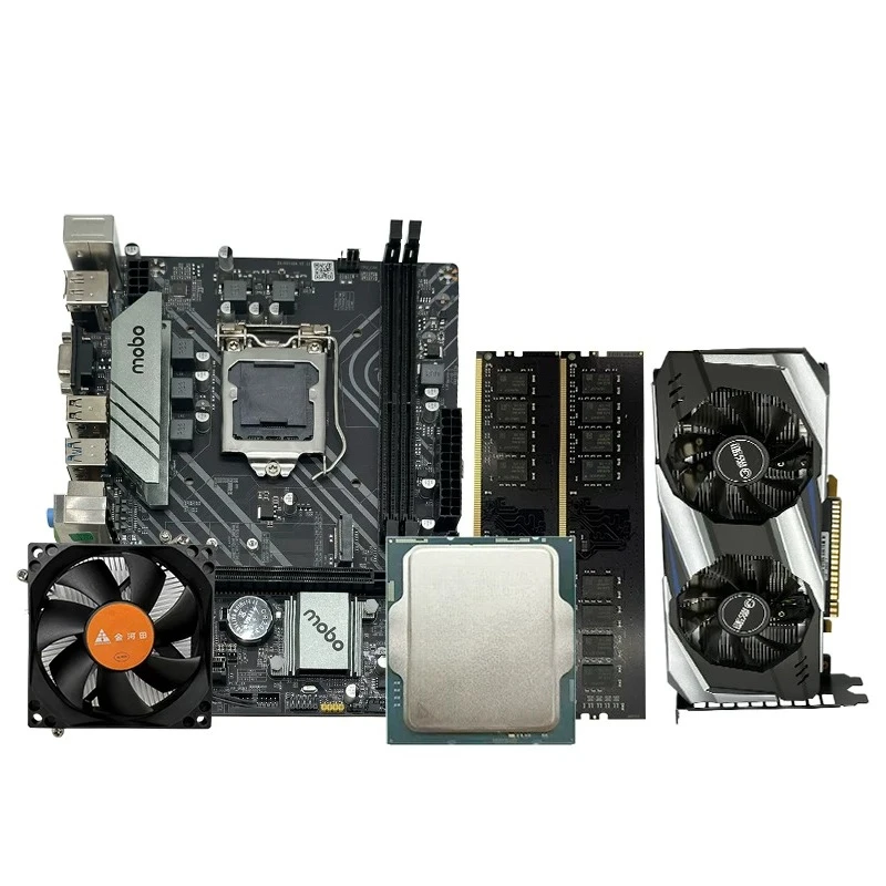 Desktop computer motherboard, CPU, memory, dedicated graphics set, office and gaming 12th Gen processor, four-piece set
