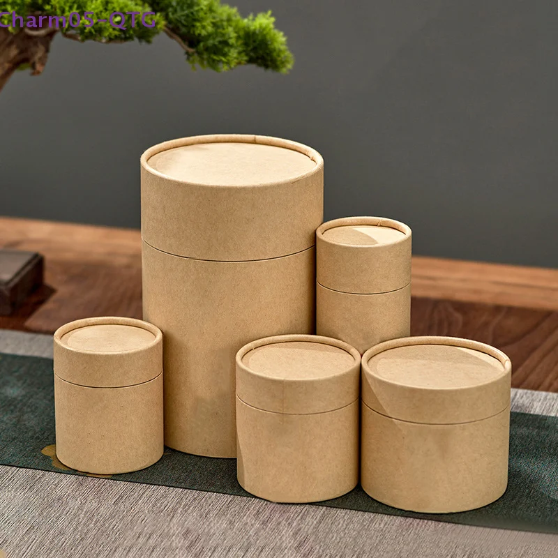NEW 1PCS Kraft Paperboard Tubes Round Essential Oil Packaging Containers For Tea Caddy Coffee Cosmetic Crafts Gift Storager