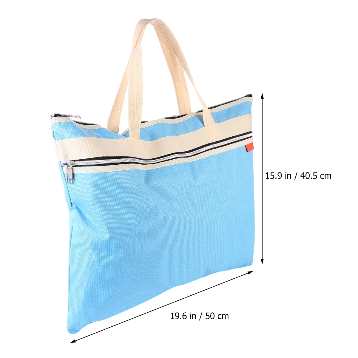 A3 Size Document Bag Waterproof Reusable Fabric File Folder with Zipper Closure for Art Supplies Office School Storage
