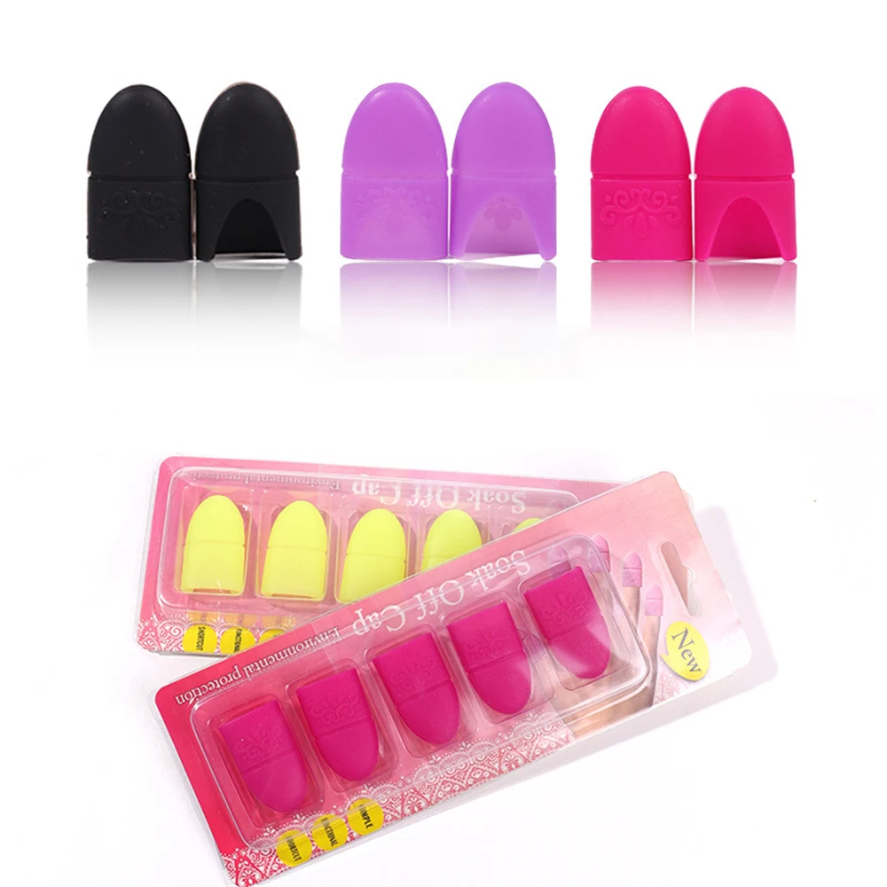 Plástico Nail Art Mergulhe Off Clipes Cap, Gel UV polonês removedor, Envoltório prego Ferramenta Suprimentos, Nail Art Acessórios, 5pcs